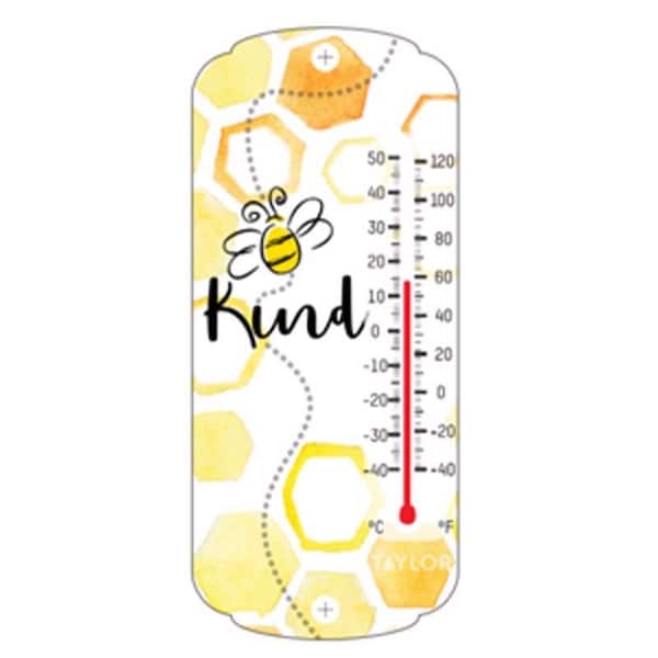 Taylor Taylor Bee Kind Tube Thermometer Plastic Multicolored 8 in. 5312136 - main